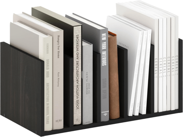 Hermite Home Office Supplies Desktop Bookshelf Storage Organizer, Espresso